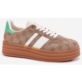 Boto Low Platform Sneakers Khaki Ovivene | shoptok.hr