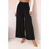 Kesi Włoski Women's viscose trousers with elastic waistband black | shoptok.hr