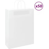 vidaXL Papirnate vrečke 50 kosov z ročaji bela 32x12x42 cm Cene