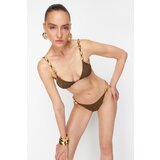 Trendyol x zeynep tosun brown accessory detailed accessory bikini set