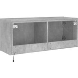 vidaXL Stenska TV omarica z LED lučkami betonsko siva 100x35x41 cm | Shoptok.si