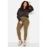 Trendyol Curve Plus Size Leggings - Green - High Waist | shoptok.hr