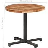 Bistro stol okrugli Ø 80 x 75 cm od masivnog bagremovog drva | shoptok.hr