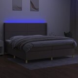  box spring s madracem LED smeđesivi 200x200 cm tkanina | shoptok.hr