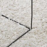  Čupavi moderni tepih s visokim vlaknima krem Ø 100 cm | shoptok.hr