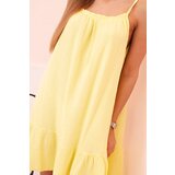 Kesi Włoski Women's muslin dress with straps and frill yellow | Shoptok.si