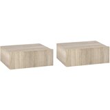 HOMCOM Komplet 2 visečih nočnih omaric za spalnico, sodobne nočne omarice s stensko montažo, les, 40x30x15cm, (20745687) | Shoptok.si