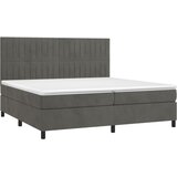  Krevet s oprugama i madracem tamnosivi 200x200 cm baršunasti | shoptok.hr