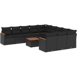  12-dijelni set vrtnih sofa od poliratana s jastucima crni | shoptok.hr