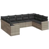  9-dijelni set vrtnih sofa od poliratana s jastucima svjetlosivi | shoptok.hr
