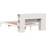 vidaXL Knjižna postelja brez vzmetnice bela 135x190 cm trdna borovina | Shoptok.si