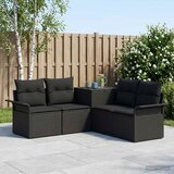  Set sofe 5 kom. Crna Poli Rattan i čelik | shoptok.hr