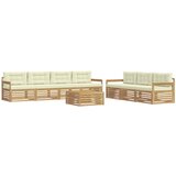  Set vanjskih sofa 8 pcs Bijela i krem 79 x 79 x 37 cm Poliester | shoptok.hr