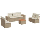 Maison Chic Seti vrtnega pohištva - Vrtna garnitura - Vrtni pohištvo set 8-delna z blazinami bež poli ratan, (21800094) | Shoptok.si