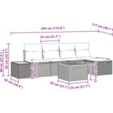 vidaXL 6 delni set vrtne garniture s blazinami, bež poli ratan | Shoptok.si