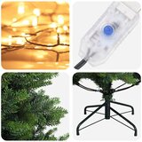  Umjetno božićno drvce s nogom 240 cm 300 LED lampica - Zelena 240 cm s LED svjetlima | shoptok.hr