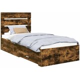  Krevetna konstrukcija Dimljeni hrast i srebrna 75 x 190 cm | shoptok.hr