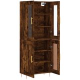  Visoka komoda dimljeni hrast 69,5x34x180 cm konstruiranog drva Slike