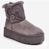 Kesi Women's platform snow boots with fur, grey Vikas Cene