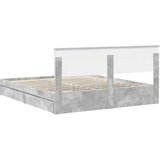  Krevet s od storage s uzglavljem Betonski sivi 200 x 200 cm | shoptok.hr