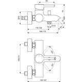 Ideal Standard Mat črna stenska armatura za kad Silk Black – | Shoptok.si