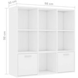 vidaXL ormarić za knjige visoki sjaj bijeli 98 x 30 x 98 cm od iverice | shoptok.hr