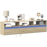 vidaXL Stenska TV omarica z LED lučkami sonoma hrast 180x31x45 cm | Shoptok.si