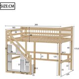 Möbrio Lesena pogradna postelja 140x200 cm - z lestvijo za shranjevanje - naravna, (22060358) | Shoptok.si