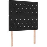 Box spring krevet s madracem Crna 200 x 100 cm Baršun - Crna 100 x 200 cm Kristal s dugmadima | shoptok.hr