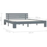  Okvir za krevet od masivne borovine sivi 180 x 200 cm | shoptok.hr