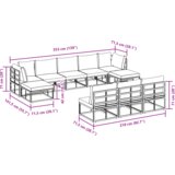 vidaXL Sjedeća garnitura za vrt 10 pcs Crna 353 x 141.5 x 71 cm | shoptok.hr