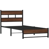  Metalni okvir kreveta bez madraca smeđi hrast 90x190 cm | shoptok.hr