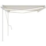  Tenda na ručno uvlačenje s LED svjetlima 5x3 5 m krem | shoptok.hr