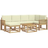 vidaXL Zunanja garnitura za sedenje z blazino 7 pcs Bela in krem, (5000271107) | Shoptok.si