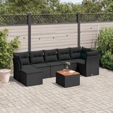  The Living Store Vrtna sedežna garnitura 8-delna z blazinami črn poli ratan - Vrtna Sedežna Garniture, (21479714) | Shoptok.si