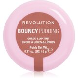 Revolution Bouncy Pudding Lip & Cheek večnamensko ličilo za ustnice in lica odtenek Hazy Nude 6 g | Shoptok.si