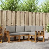 Set vanjskih sofa 4 kom. Prirodna i svijetlo siva Smeđa 187,5 x 128,5 x 73 cm | shoptok.hr