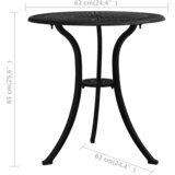  Vrtni stol crni 62 x 62 x 65 cm od lijevanog aluminija | shoptok.hr