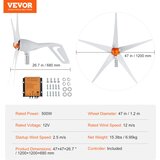 SupplySwap Generator vetrne turbine, 12V 500W/800W, MPPT krmilnik, 12V 500W 5 lopatic, (5000202090) | Shoptok.si