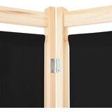 Sobna pregrada s 5 panela od tkanine 200 x 170 x 4 cm crna | Eponuda.com