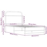 vidaXL Okvir kreveta bez madraca boja hrasta sonome 75 x 190 cm drveni | shoptok.hr