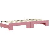 vidaXL Izvlečna dnevna postelja z vzmetnicami roza 80x200 cm | Shoptok.si