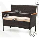  Vrtni komplet ratana z dvema naslanjačema, klopjo, mizo in blazinami, sedežna garnitura, bež | Shoptok.si