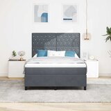  LED Box Spring Krevet s madracem Tamno siva 140 x 190 cm Baršun | shoptok.hr