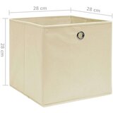 vidaXL Škatle 4 kosi netkano blago 28x28x28 cm krem | Shoptok.si