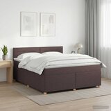  Boxspring krevet s madracem Tamno smeđa 140 x 200 cm Tkanina Slike