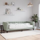  Dnevni krevet s madracem svjetlosivi 90 x 190 cm baršunasti | shoptok.hr