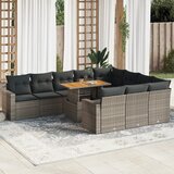 vidaXL 11-dijelni set vrtnih sofa od poliratana s jastucima sivi | shoptok.hr