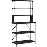 vidaXL Stojalo za peko 6-nadstropno črno 90x40x180 cm inženirski les | Shoptok.si