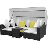  7-dijelni vrtni lounge set s baldahinom poli ratan crni | Eponuda.com